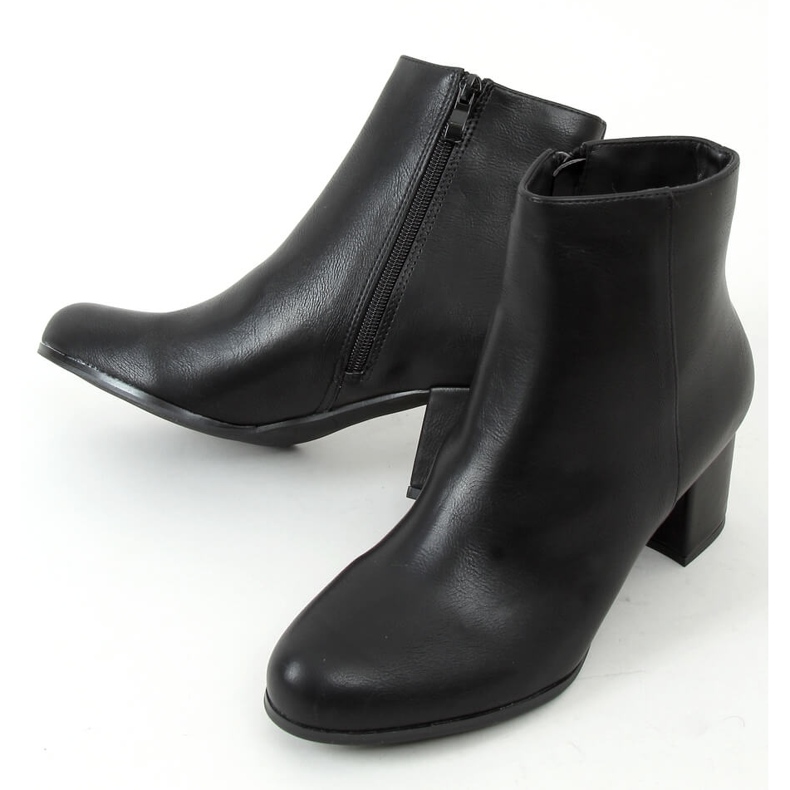 Botas pretas de salto baixo MM6265-1 Pretas preto 1