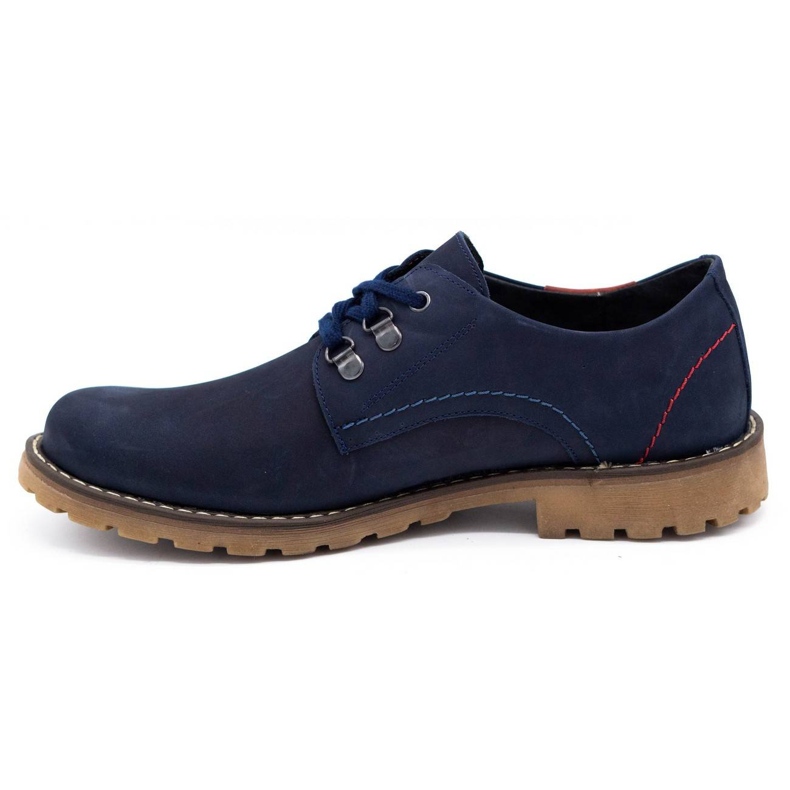 Olivier Sapatos masculinos botins de couro azul marinho 812 MP 1