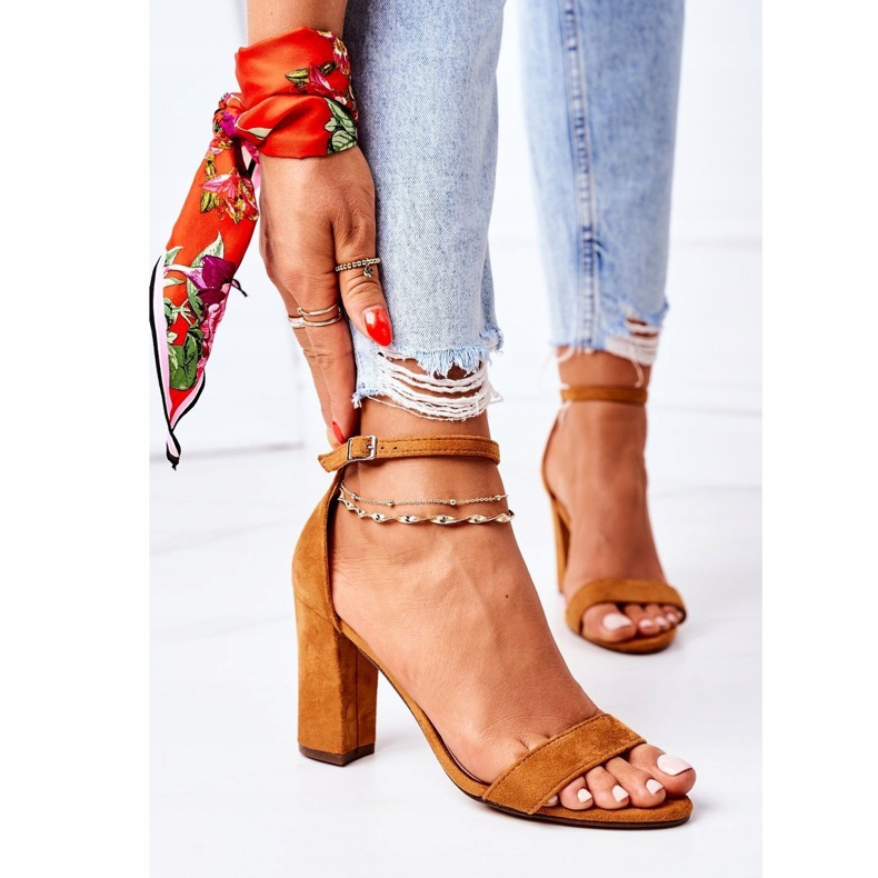 PS1 Sandálias de camurça em um bar de camelo em Florença castanho 3