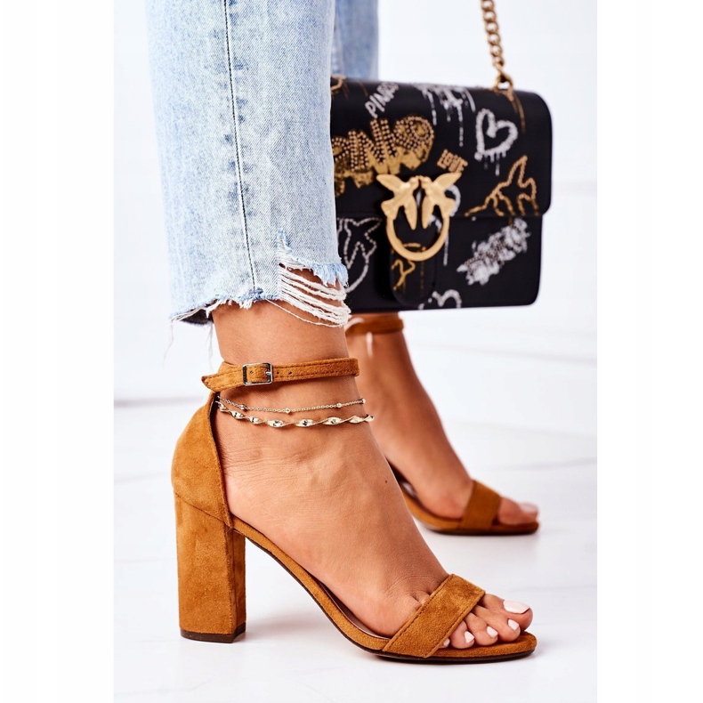 PS1 Sandálias de camurça em um bar de camelo em Florença castanho 2