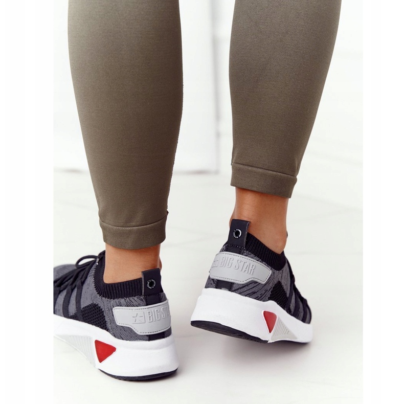 Big Star Sapatos esportivos femininos Memória espuma grande estrela hh274532 cinza escuro 2