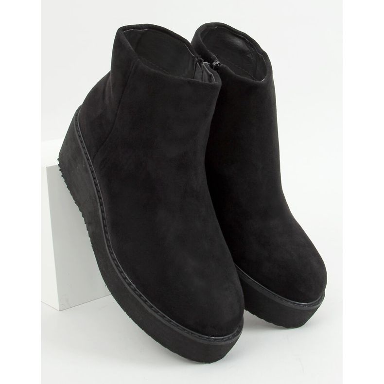 Black Wedge e botas plataforma E2381 Black preto 2
