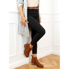 Botas marrons de salto largo 9B1003 Khaki castanho 2