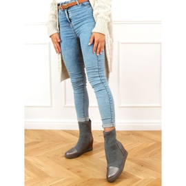 Meia cinza salto em cunha HQ887 cinza 1