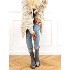 Meia cinza salto em cunha HQ887 cinza 2