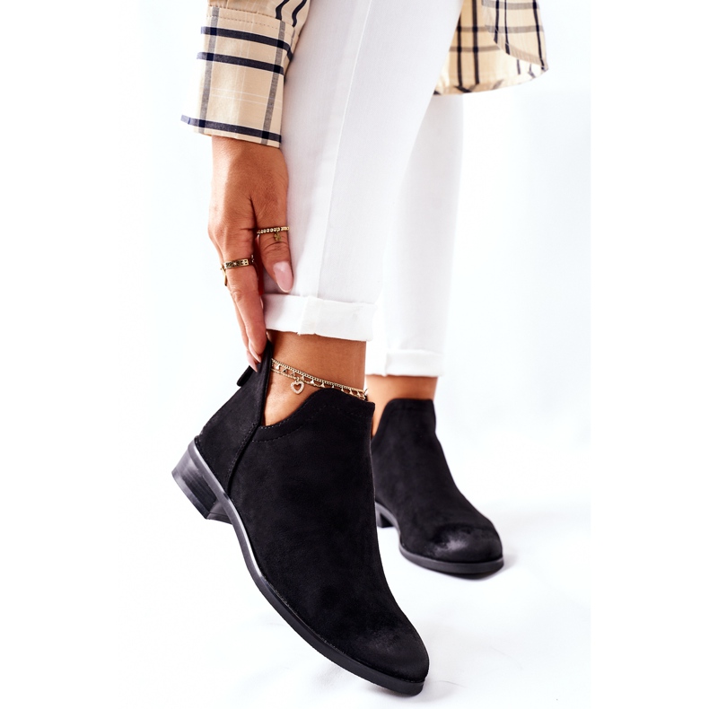 Vinceza Botas quentes de camurça feminina pretas Joaliene preto 2