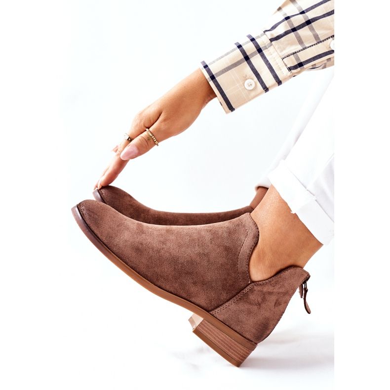 Vinceza Botas quentes de camurça feminino bege Joaliene 1