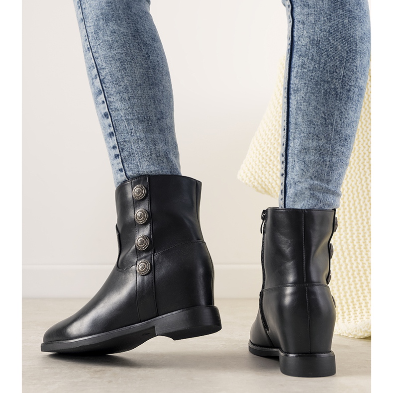 Botas pretas com salto oculto do Impression preto 1 Botas pretas com salto oculto do Impression preto 1