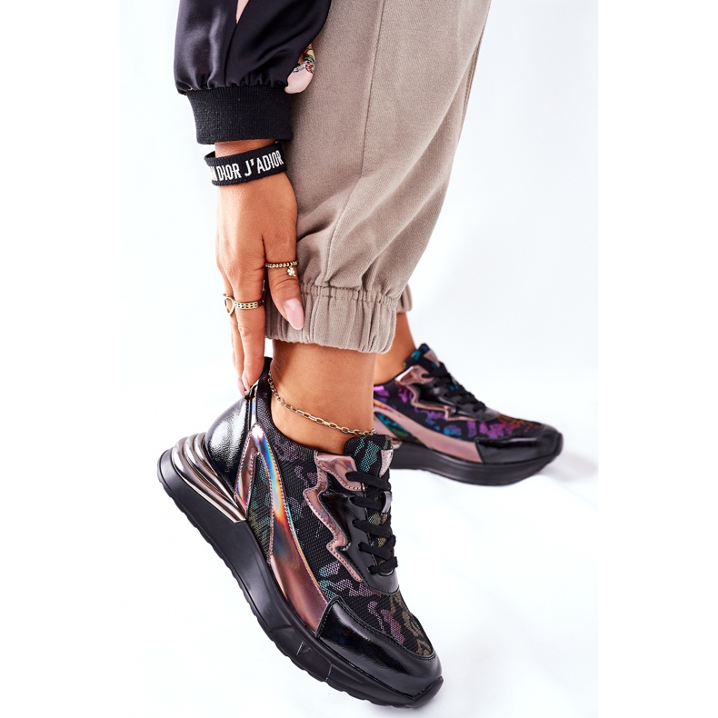 Vinceza Tênis feminino esportivo preto Multi Buckland 2