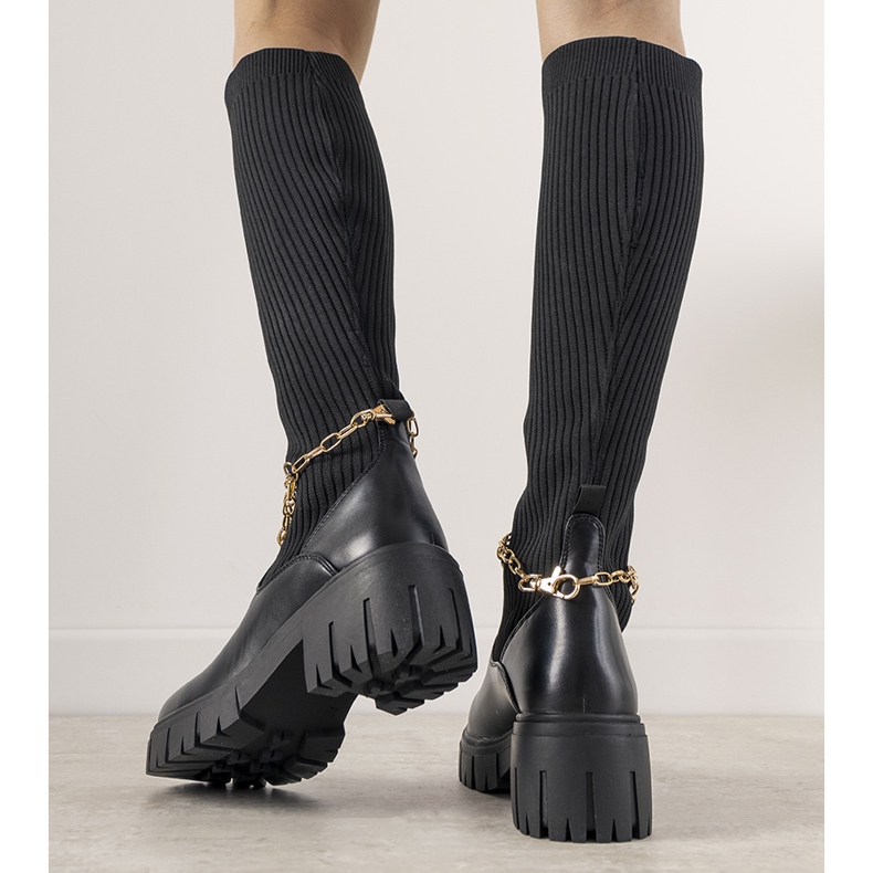 Botas pretas com cano alto Cheers preto 1 Botas pretas com cano alto Cheers preto 1