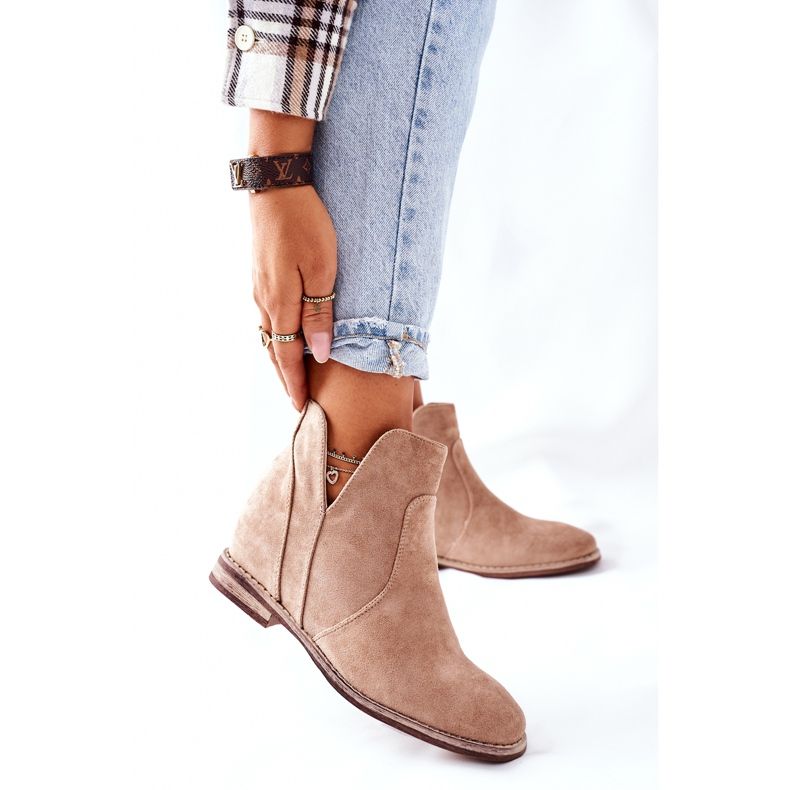 S.Barski Botas femininas em cunha S. Barski Joiva Beige bege 2