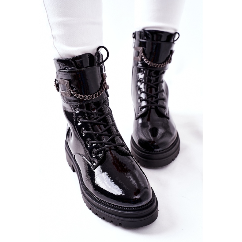 S.Barski Botas quentes femininas Workers Black Vanquish preto 1