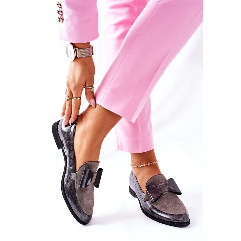 Brogues Maciejka Feminino Mocassins Lacados Cinza 04099-03 / 00-1 2