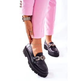 Mocassins Mocassins de Couro Preto Laura Messi 2383 2