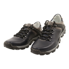 Bednarek Polish Shoes Sapatos de couro masculinos para caminhada 116 azul marinho cinza 2