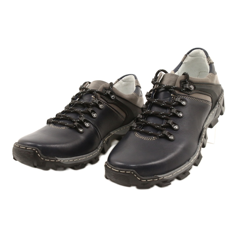 Bednarek Polish Shoes Sapatos de couro masculinos para caminhada 116 azul marinho cinza 2