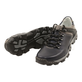 Bednarek Polish Shoes Sapatos de couro masculinos para caminhada 116 azul marinho cinza 3
