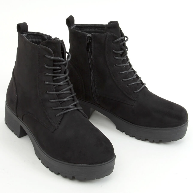 Botas de amarrar com sola grossa preta D130 Preta preto 1