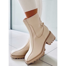 Botas femininas creme QT33P bege 1
