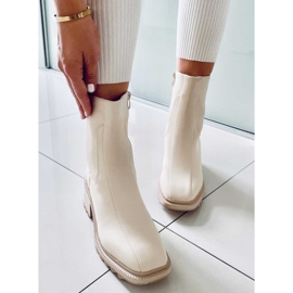 Botas femininas creme QT33P bege 2