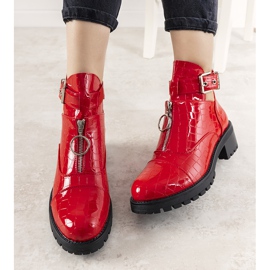 Botas vermelhas no padrão de pele de crocodilo Hadley vermelho 1