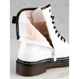 SHELOVET Botas de trabalhador brancas com pele branco 1