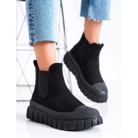 SHELOVET Botas elegantes da Chelsea na plataforma preto 2