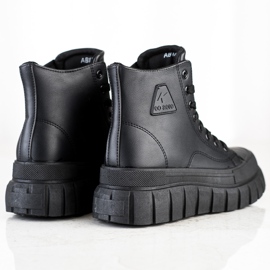 SHELOVET Tênis com couro ecológico na plataforma preto 1