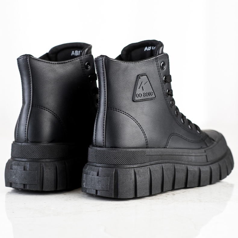 SHELOVET Tênis com couro ecológico na plataforma preto 1