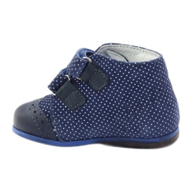 Botas de couro femininas Velcro azul marinho DOTS HUGOTTI branco 2