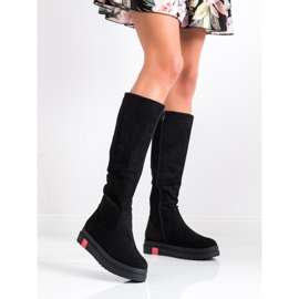Seastar Botas com plataforma de camurça preto 1 Seastar Botas com plataforma de camurça preto 1