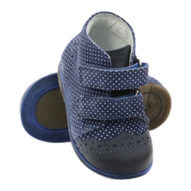 Botas de couro femininas Velcro azul marinho DOTS HUGOTTI branco 3