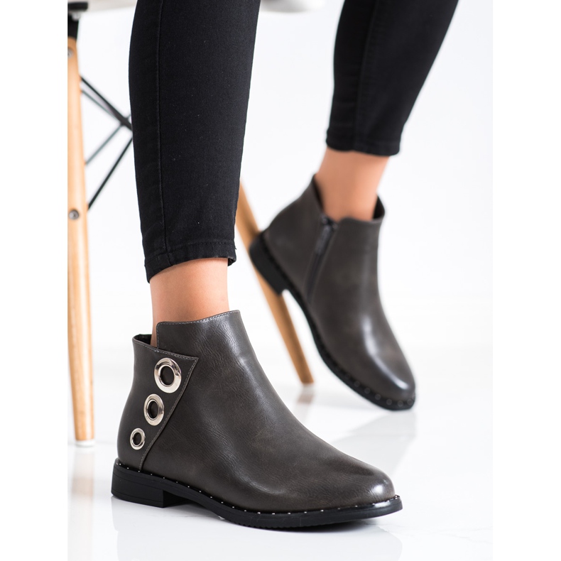 Goodin Botas com enfeites de prata marrom 2