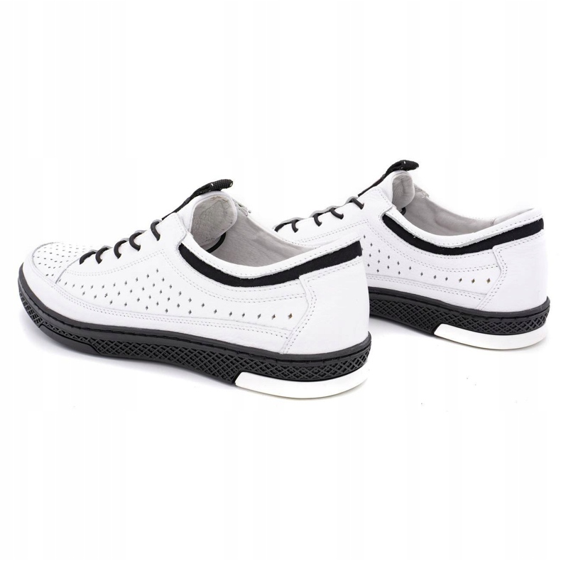 Polbut Sapatos de verão de couro masculino K22 branco 4