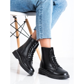 SHELOVET Botas elegantes de amarrar preto 2