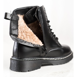 SHELOVET Botas elegantes de amarrar preto 1