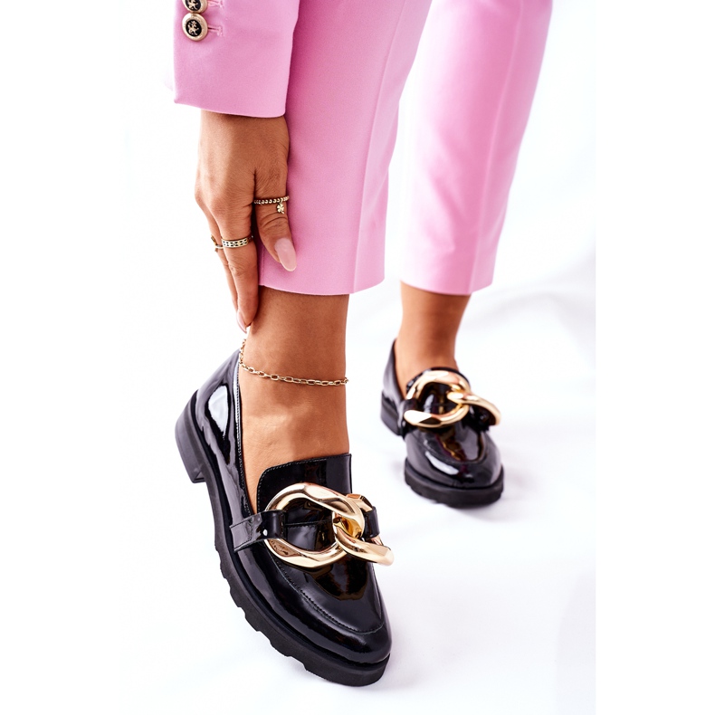 Sapatos de couro Nicole Lacquered Black 2665 preto 2