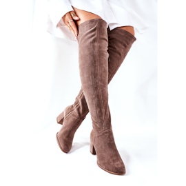 Botas de camurça marrom Nicole 2582 castanho 1