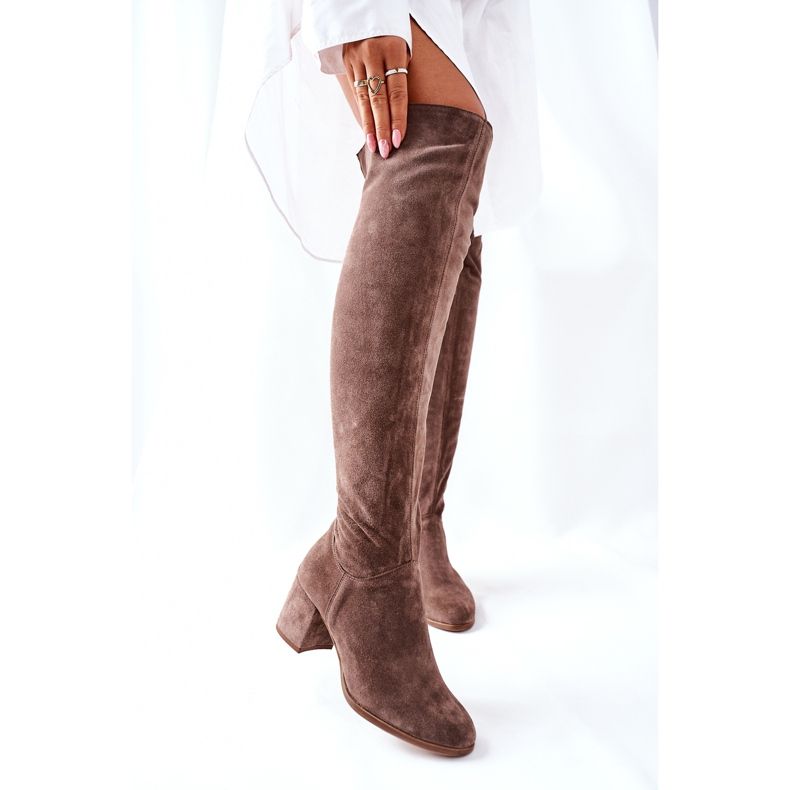 Botas de camurça marrom Nicole 2582 2