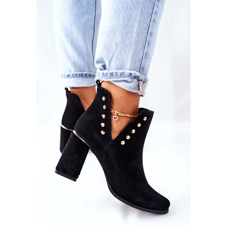 Lewski Shoes Botas de camurça feminino com recortes Lewski preto 3075 2