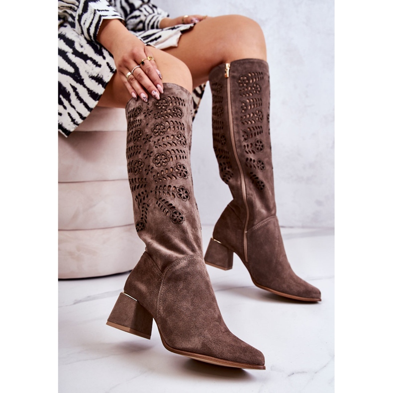 Lewski Shoes Camurça Lewski Botas Openwork Brown Romena marrom 2