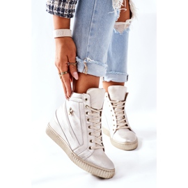 Lewski Shoes Calçados esportivos femininos em couro Lewski Golden 3079 dourado 2