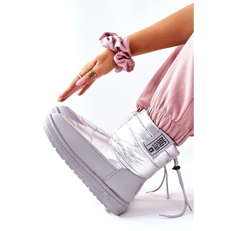 Botas de neve femininas Big Star II274118 prata 1