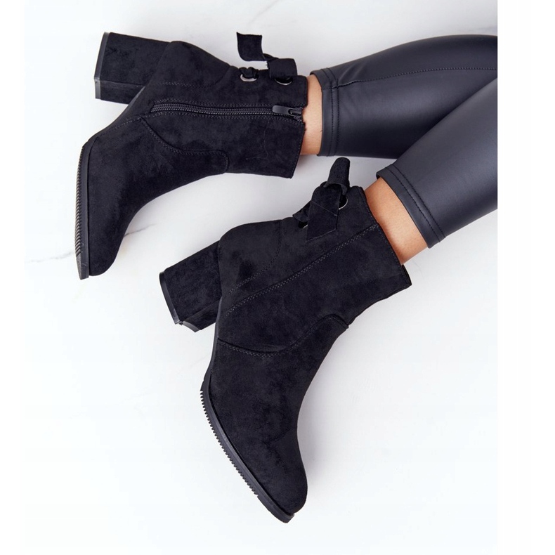 PJ1 Botas quentes femininas pretas de salto alto Kayla preto 3