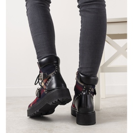 Botas xadrez pretas femininas da Vevien preto 1