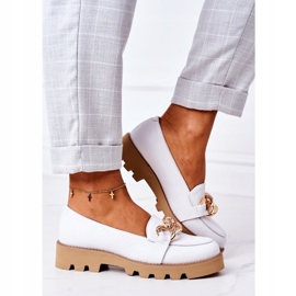 Mocassins de couro Lewski Shoes 3040 Branco 5
