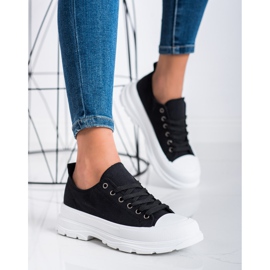 SHELOVET Tênis de Moda Têxtil preto 2