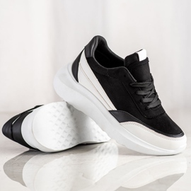 SHELOVET Tênis de camurça preta preto 1