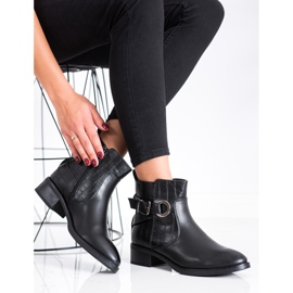 Super Mode Botas casuais com fivela preto 2