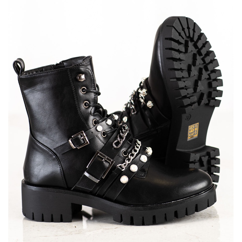 Cm Paris Trabalhadores elegantes com pérolas preto 1 Cm Paris Trabalhadores elegantes com pérolas preto 1
